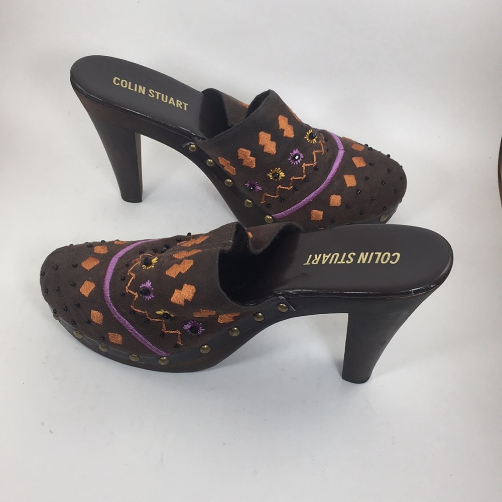 Colin Stuart Studded Clog Mules - image 8